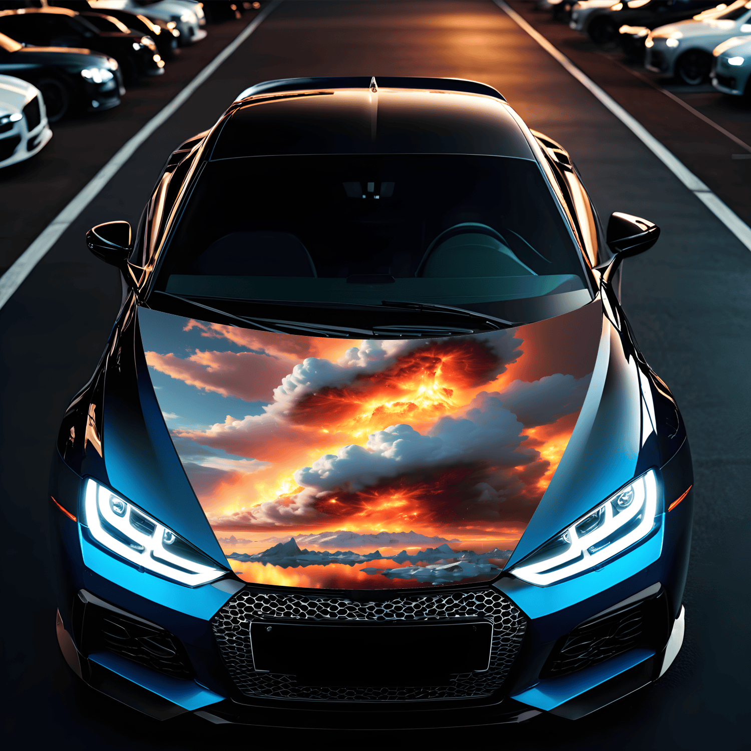 Folie Capota Auto "Hood Art" rezistenta la exterior, marime S (150 x 110cm) - Cod: AVX-CAPOTA-024S