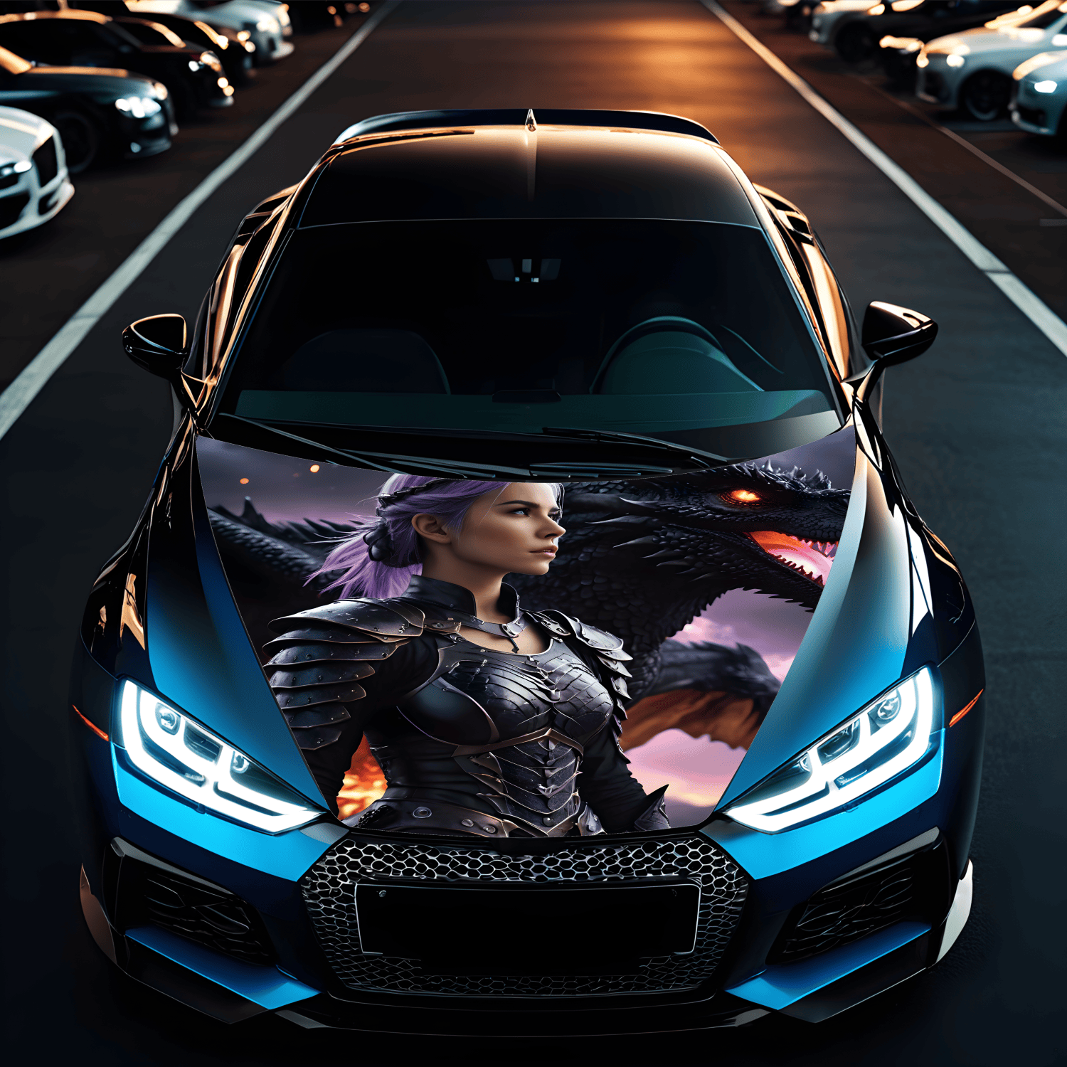 Folie Capota Auto "Hood Art" rezistenta la exterior, marime M (165 x 120cm) - Cod: AVX-CAPOTA-002M