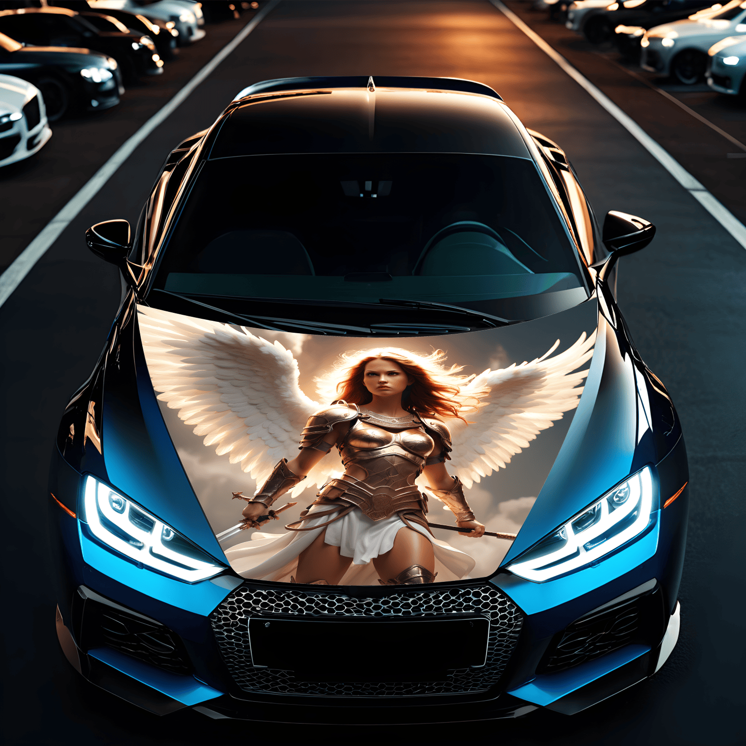 Folie Capota Auto "Hood Art" rezistenta la exterior, marime L (180 x 130cm) - Cod: AVX-CAPOTA-003L
