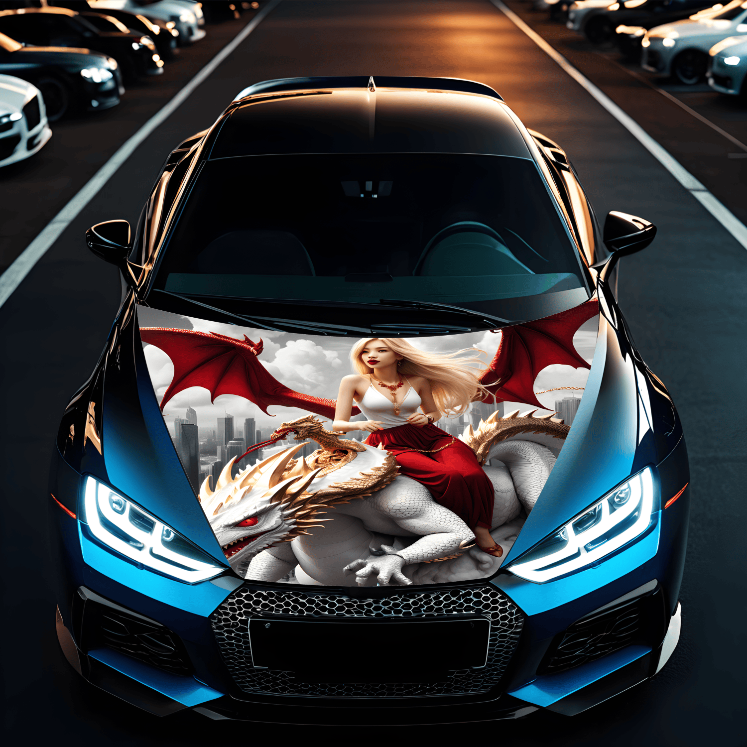 Folie Capota Auto "Hood Art" rezistenta la exterior, marime M (165 x 120cm) - Cod: AVX-CAPOTA-009M