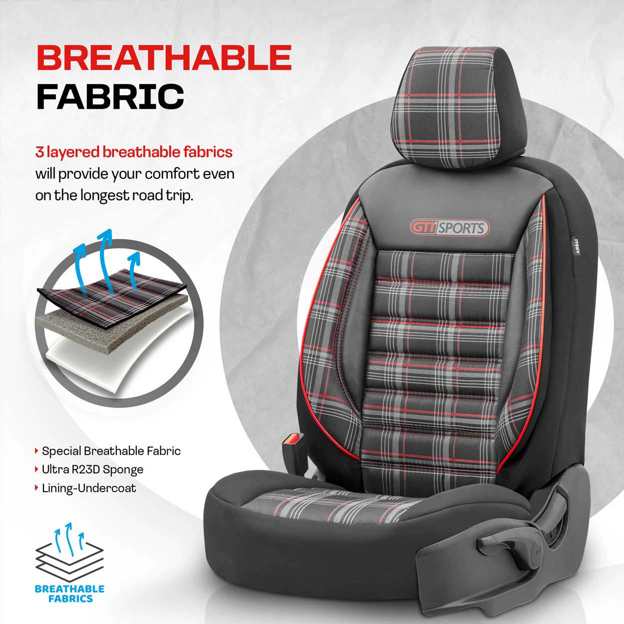 Set huse scaun auto PREMIUM, Universale, nefractionate, OTOM GTI SPORT 801
