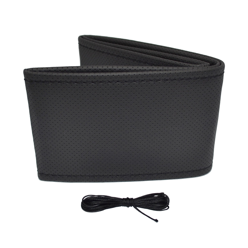 Husa volan OTOM din Piele Ecologica "Perforata" pentru autoturisme, diametru volan 37 - 39 cm, cu ac si ata Neagra