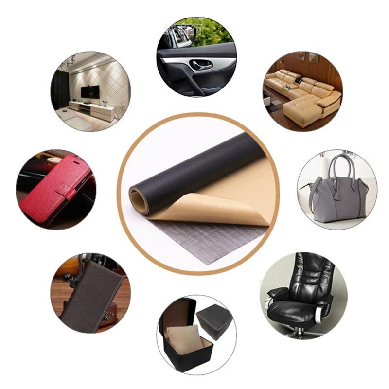 Piele Ecologica pentru reparatii, autoadeziva, dimensiune 50cm x 150 cm, culoare Neagra, pentru canapele, genti, jachete, scaune auto, mobilier
