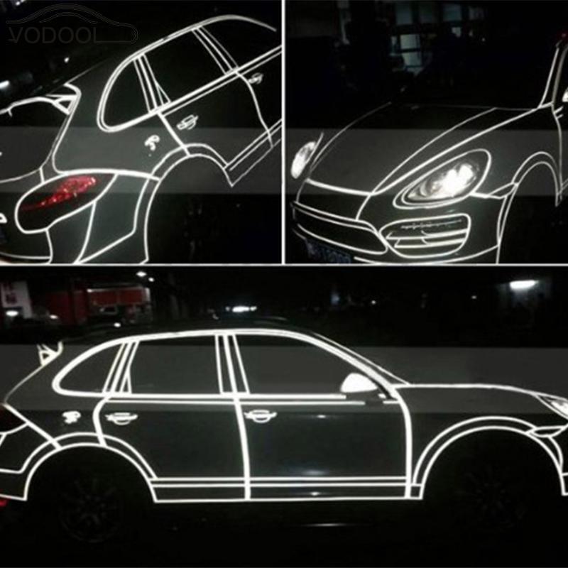 2 x Sticker Reflectorizant "OUTLINE DECO", culoare ARGINTIU, dimensiune 1cm x 8m