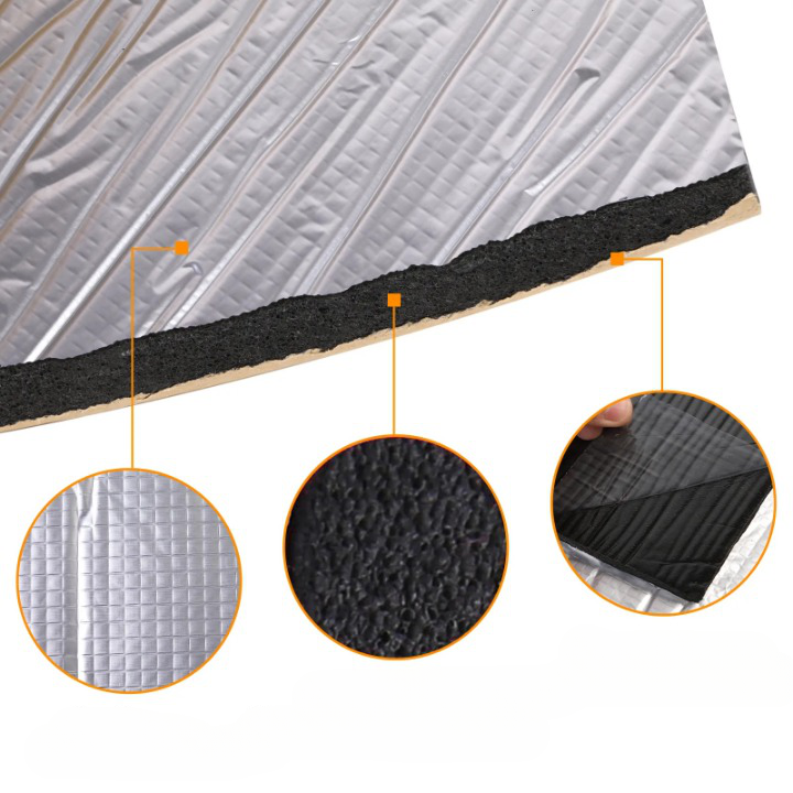 Material insonorizant auto cu strat din aluminiu, dimensiune 100cm x 100cm x 10mm
