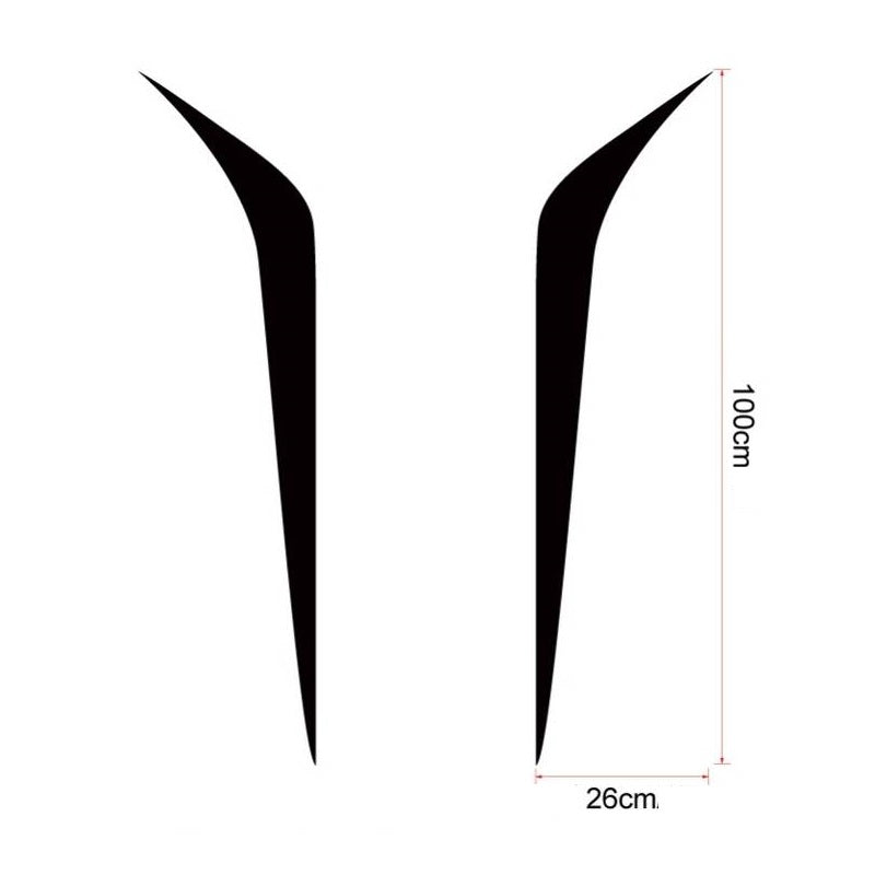 Set 2 stickere autoadezive Tuning, model "Hood Stripes V2", dimensiune 100 x 26 cm, culoare Neagra